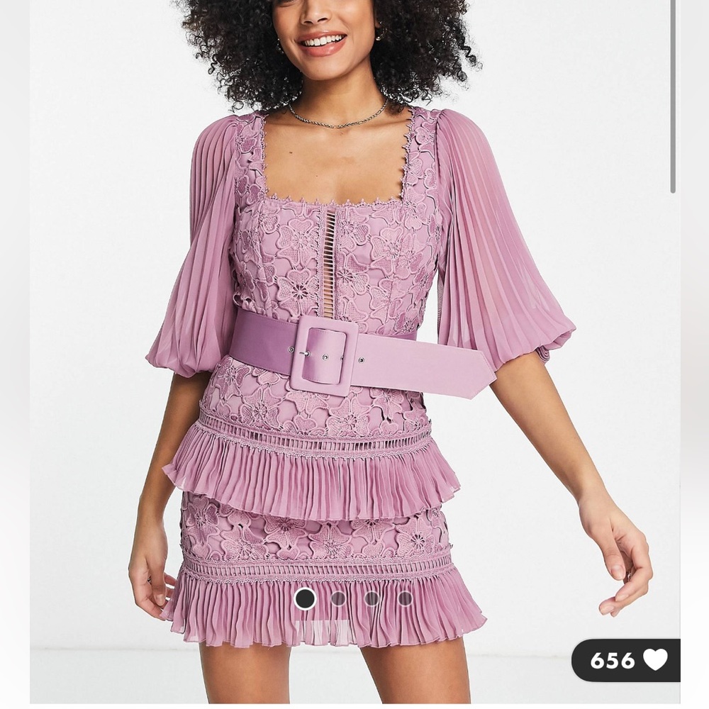 ASOS Pink Lace Mini Dress